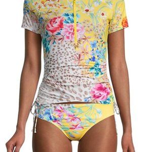Johnny Was Wildflower-Print Surf Shirt